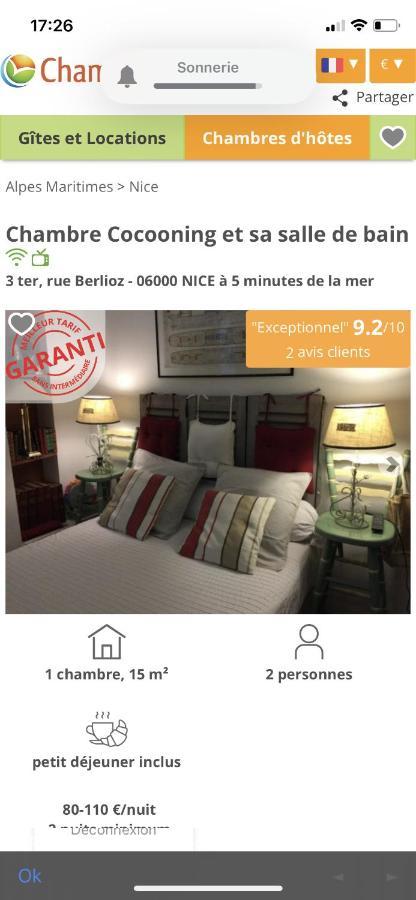 Chambre Et Salle De Bain Cocooning Labellisee Nice Exterior foto